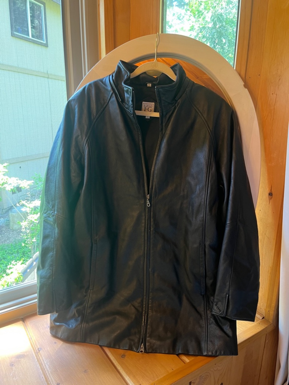 FG Black Leather Field Jacket - Classic Men's Military Style